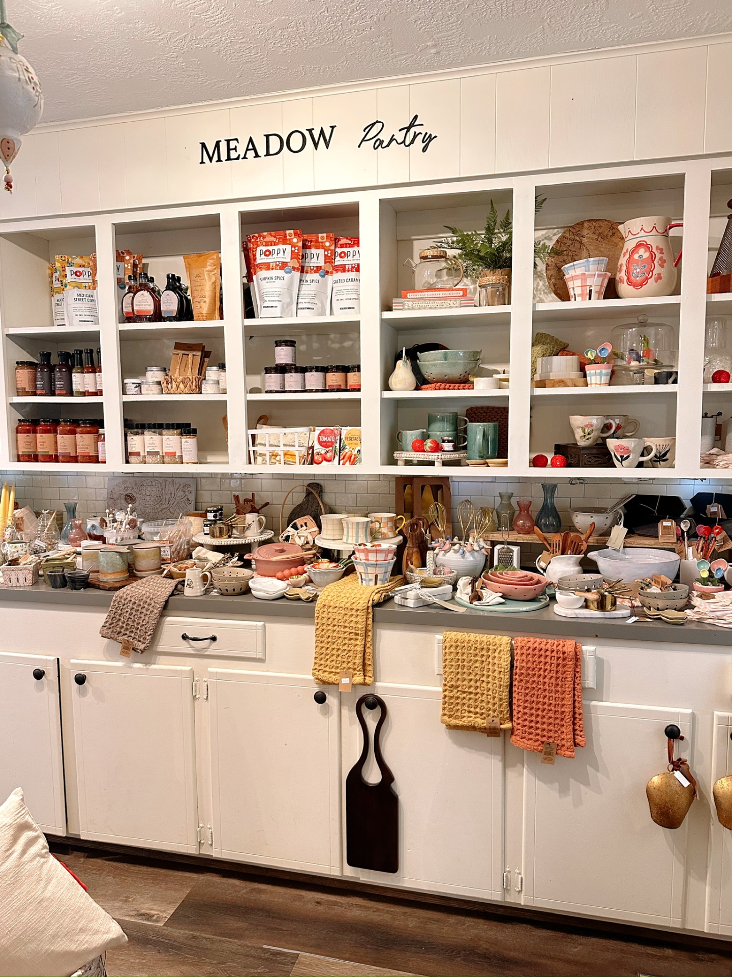 Meadow Pantry shelves with curated kitchen goods and pantry items